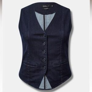 Plus Size Denim Tailored Vest